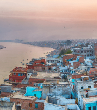 Sunset view travelling on holiday in Varanasi