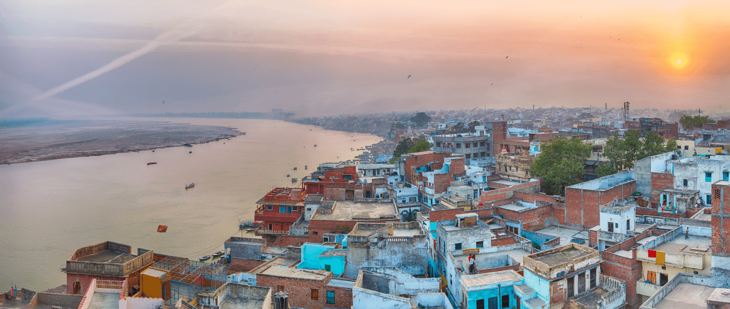 Sunset view travelling on holiday in Varanasi